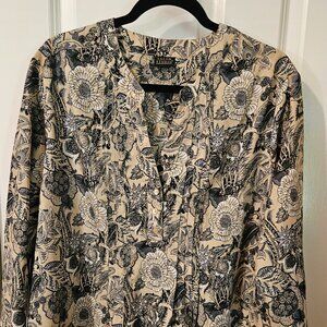 NWOT Salon Studio Taupe Pintucked Tunic Blouse 2X